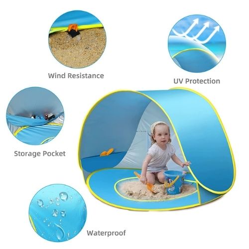 Tienda de Playa para Bebé con Protección UV - Piscina Portátil
